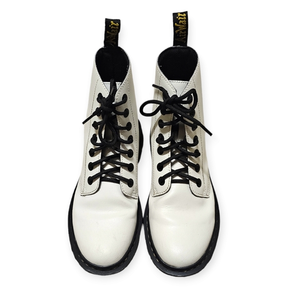 Dr. Martens Luana White Leather Ankle Boots - Picture 2 of 15